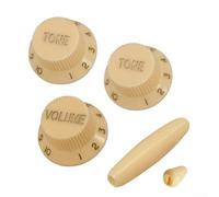 ST Style Lot de boutons de commande de guitare avec barre Whammy, boutons de volume 2 tons en plastique pour guitares électriques, pièces de rechange en noir, blanc, jaune (jaune + or)