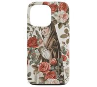 St Therese Roses Botanique Aquarelle Art catholique Coque pour iPhone 13 Pro