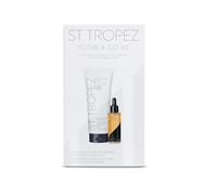 St. Tropez Kit autobronzant Glow and Go, lotion hydratante graduelle 200 ml, gouttes toniques phosphorescentes 30 ml, végétalien, faux bronzage