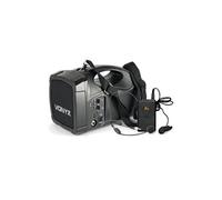 Vonyx ST012 Amplificateur de Voix Portable, Micro-Casque et Cravate, 30 Watts RMS, Entrée et Sortie Jack, Port USB, Bandoulière de Transport, Batterie Rechargeable, Idéal pour Conférences ou Visites