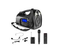 Vonyx Système haut-parleur amplifié ST016 – 130 W max – micro main, micro-cravate, micro serre-tête