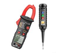 ST184 Multimètre numérique à pince avec stylo de test B15, testeur de courant de tension AC/DC pour dépannage électrique (ST184 rouge-B15)