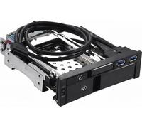 ST7224U Boîtier d'extraction de disque dur SATA avec lecteur optique, boîtier pour disque dur 2,5+3,5 pouces, 2 ports USB3.0 à l'avant, avec serrure de sécurité, supporte le remplacement à chaud