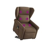 Vidaxl Fauteuil Inclinable De Massage Électrique Marron Tissu Marron