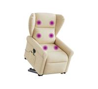 Vidaxl Fauteuil Inclinable De Massage Électrique Crème Tissu