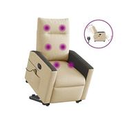 vidaXL Sta-op-massagestoel elektrisch verstelbaar stof crÃmekleurig3324077 Blanc G