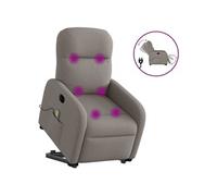 vidaXL Fauteuil inclinable de massage électrique Taupe Tissu