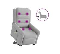 vidaXL Fauteuil inclinable de Massage électrique Gris Nuage Tissu