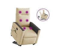 vidaXL Sta-op-massagestoel verstelbaar stof crÃmekleurig3324063 Blanc G