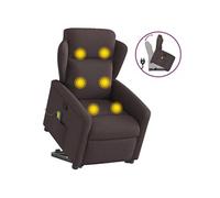 Vidaxl Fauteuil Inclinable De Massage Marron Foncé Tissu Marron