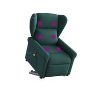 vidaXL Fauteuil inclinable de massage Vert foncé Tissu
