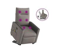 vidaXL Fauteuil inclinable de Massage Taupe Tissu