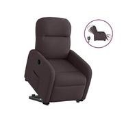Vidaxl Fauteuil Inclinable Électrique Marron Foncé Tissu Marron