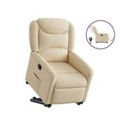 vidaXL Fauteuil inclinable électrique crème tissu