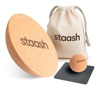 STAASH® Balance Board en Bois - Starter ou Kit Complet - Planche d’Équilibre pour Fitness, Yoga & Surf - Accessoires + Vidéos - Enfants & Adultes (Kit disque)