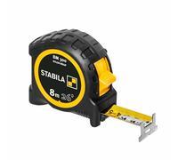 STABILA Mètre ruban BM 300, 8 m (26'), double face cm/inch, boîtier incassable PC/ABS crochet SPIKES acier gainé NYLON-WRAP clip ceinture, précision MID