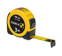 STABILA Mètre-ruban de poche BM 150, 3 m, mètre-ruban avec échelle métrique, fenêtre pour la lecture directe des mesures intérieures, boîtier en ABS incassable