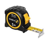 STABILA Mètre ruban BM 300, 5 m, métrique double face, boîtier incassable PC/ABS, crochet SPIKES, acier gainé NYLON-WRAP, clip ceinture, précision MID