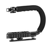 Stabilisateur de caméra pour smartphone - Poignée portable, support vidéo portable, support universel pour appareil photo, support de griffe, poignée ergonomique en forme de C | Accessoire de