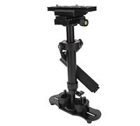 Stabilisateur de Caméra Vidéo Robuste et Léger avec Barre D'équilibre Télescopique Réglable à 3 Axes - Poids Amovibles pour Panoramique et Rotation à 360 Degrés, Double Niveau