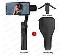 Stabilisateur de cardan 3 axes pour smartphone,F6,téléphone anti-tremblement,Vlog pour iPhone,téléphone portable Android,Vlog statique - Type add tripod and bag