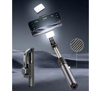 Stabilisateur de cardan anti-secouement 1 axe,perche à selfie,trépied sans fil pliable avec obturateur Bluetooth,monopode pour mobile IOS Android - Type C06H-LED