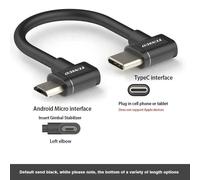 Stabilisateur De Cardan Coudé À Angle Droit Pour Téléphone Portable,Câble D'extension Court De Charge D'alimentation,Usb C,Type C,Magasins Micro Usb,5cm - 1m - Type Micro Left To Typec-10cm