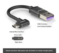 Stabilisateur De Cardan Coudé À Angle Droit Pour Téléphone Portable,Câble D'extension Court De Charge D'alimentation,Usb C,Type C,Magasins Micro Usb,5cm - 1m - Type Usb To Micro Right-10cm