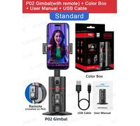 Stabilisateur de cardan de Rotation P02, cardan de suivi du visage de bureau pour Selfie de suivi pour Smartphone Tiktok en direct, avec obturateur à distance-P02 Gimbal