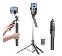 Stabilisateur de cardan - Maîtrisez chaque mouvement, rotation automatique à 360 °, stabilisateur de cardan pour smartphone avec télécommande, perche à selfie portable et pliable et support de