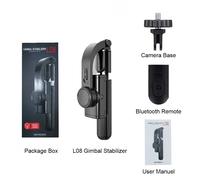 Stabilisateur de cardan pliable avec trépied pour smartphone,anciers de selfie,Bluetooth,Xiaomi,iPhone,téléphone portable,déterminer - Type Black