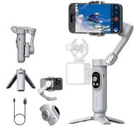 Stabilisateur De Cardan Pour Smartphone Avec Suivi Du Visage/Des Objets Pour Iphone 15,14 Pro Max,Android,Cardan De Téléphone Pliable À 3 Axes Avec Lumière Intégrée,Filetage 1/4 Pour