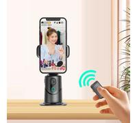 Stabilisateur de cardan rotatif à 360 °,perche à selfie Bluetooth,suivi du visage,support de trépied,contrôle des ensole,prise de vue intelligente,support de téléphone - Type Q12-BK