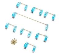 Stabilisateur de clavier mécanique, stabilisateur à vis PCB avec fil doré, ensemble de stabilisateurs de clavier plaqué or pour claviers DIY 61/64/87/104/108, comprend des (Bleu transparent)