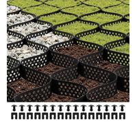 VEVOR Stabilisateur de Gravier, 5,2x2,7 m, Grille de Stabilisation de Sol Géocellulaire, Profondeur 75 mm, Retenue de Gazon au Sol Stable, pour Allée, Patio, Jardin, Terrasse, Surfaces Planes, Pentes