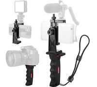 Stabilisateur de Main pour Appareil Photo, Support vlogging poignée de téléphone Portable stabilisateur vidéo Ergonomique pour téléphone Support de Smartphone avec Griffe pour Micro/Flash et dragonne