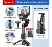 Stabilisateur de Selfie à cardan avec trépied,lampe Led pour support de téléphone portable,caméra d'action,monopode pour Smartphone - Type Q18