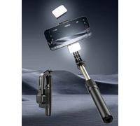 Stabilisateur de smartphone à cardan anti-secousse,perche à selfie de voyage,support de téléphone portable Bluetooth,trépied vidéo pour téléphone portable - Type QS-C06-LED