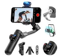 Stabilisateur de Smartphone, stabilisateur 3 Axes pour iPhone et Android, capteur de Suivi IA (sans Application), stabilisateur de téléphone avec écran OLED/lumière intégrée, AOCHUAN X Pro AI