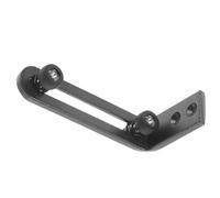 Stabilisateur de sol universel pour porte de grange, guide de chasse réglable mural avec deux rouleaux empêchant le mouvement de la porte, conception sûre à profil bas noir