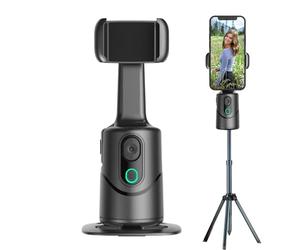 Stabilisateur de suivi IA pour smartphone - Support ABS de 13 cm, support rotatif à 360 degrés, support de reconnaissance faciale | Streaming en direct d'appels vidéo, vlogging, création de contenu