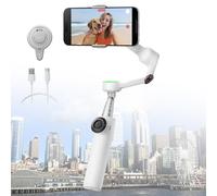 Stabilisateur De Téléphone À Rotule, Rotule Mobile À 3 Axes avec Module Magnétique, Suivi Horizontal Infini À 360°, Bâton De Selfie Et Trépied Intégrés, Lumière D'appoint À 3 Niveaux De Luminosité