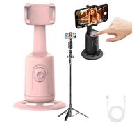 Stabilisateur De Téléphone À Suivi Automatique IA, Support De Téléphone avec Suivi du Visage À 360° sans Application, Contrôle Gestuel, Rechargeable pour Vlogging, Streaming Et Appels Vidéo (F)