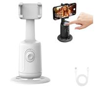 Stabilisateur De Téléphone À Suivi Automatique IA, Support De Téléphone avec Suivi du Visage À 360° sans Application, Contrôle Gestuel, Rechargeable pour Vlogging, Streaming Et Appels Vidéo (C)