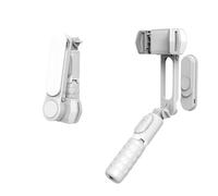 Stabilisateur de téléphone portable,Retardateur Bluetooth,Trépied,avec lumière d'appoint, blanc
