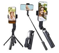Stabilisateur de téléphone pour enregistrement vidéo, perche à selfie 3 en 1 et trépied, rotation automatique à 360°, aucune application nécessaire, stabilisation supérieure pour Vloggers, TikTok