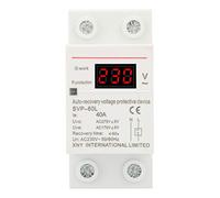 Stabilisateur de Tension 230V 40A Dispositif de Protection Contre Les Surtensions et Les sous-tensions à Récupération Automatique Réglable Dispositif de Protection de Montage sur Rail DIN