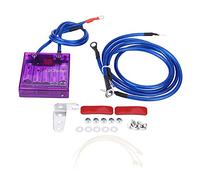 Stabilisateur de Tension Universel pour Voiture et économiseur de Carburant, kit de régulateur à Affichage numérique 12 V avec 3 câbles de Terre, améliore l'allumage et l'audio (Violet