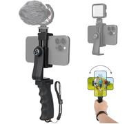 Stabilisateur ergonomique pour smartphone - DEBSY - Dragonne - Adaptateur micro/lumière - Perche à selfie