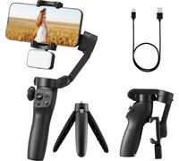 VEVOR Stabilisateur pour Smartphone à Cardan 3 Axes Éclairage Appoint Magnétique